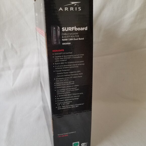 Arris Surfboard SBG6580 DOCSIS 3.0 Wireless Cable Modem Router Gateway ~ Tested - Picture 2 of 11